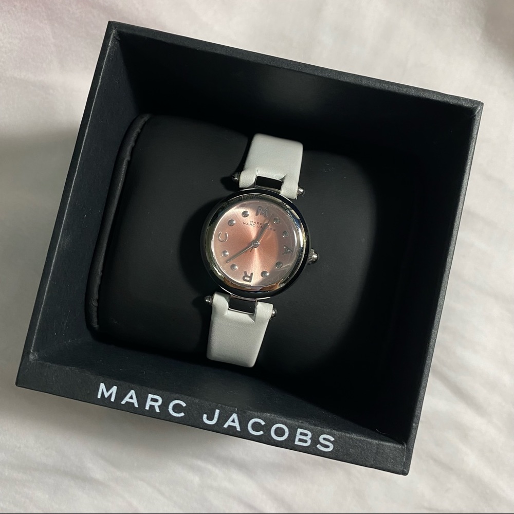 Original Marc by Marc Jacobs Leather Strap White Pink Watch- New/Never Used